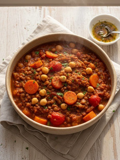 Чечевица с овощами