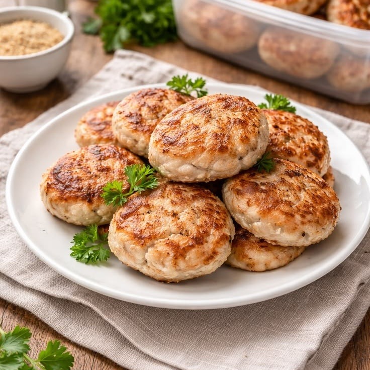 Куриные котлеты с гречкой и салатом